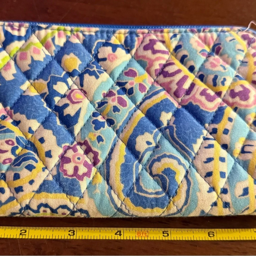 Vera Bradley Quilted Blue Capri Wallet in Blue, Yellow & Purple - Picture 2 of 6